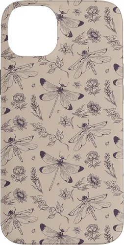 Vista 15 de Vintage Dragonfly Tan Sand Beige Wildflower Floral Flower Case for iPhone 16