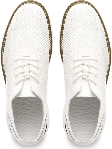 Vista 2 de RYIKA Zapatos deportivos casuales para hombre, cómodos, de punto, de malla, ligeros, transpirables, formales, Oxford, para negocios