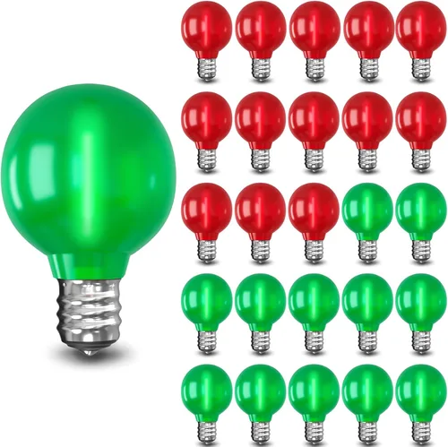 Vista 9 de 25 Pack G40 Purple Orange LED Replacement Bulbs for Outdoor String Lights