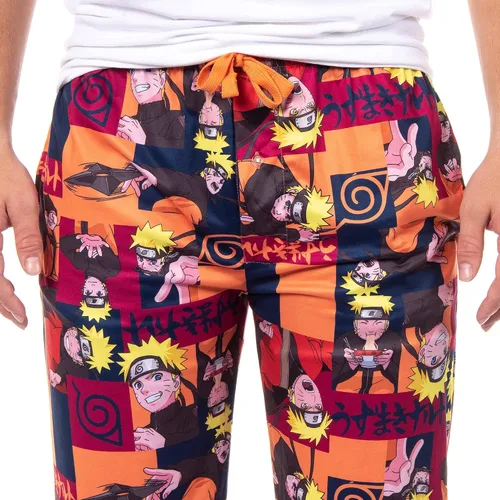 Vista 3 de Naruto Shippuden - Pantalones de pijama para hombre con personajes de hojas ocultas