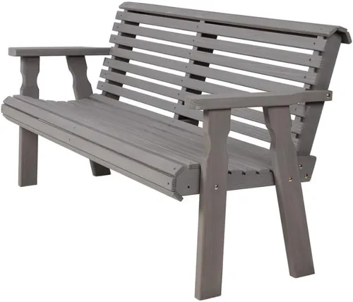 Vista 12 de Amish Casual Banco resistente para exteriores enrollable (5 pies, color roble manchado)