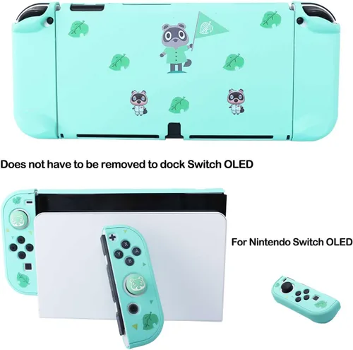 Vista 7 de Accessories Bundle for Nintendo Switch OLED Animal Crossing Model 2021 - YOOWA Accessory kit NS Oled Animal Crossing Set with Carrying Case