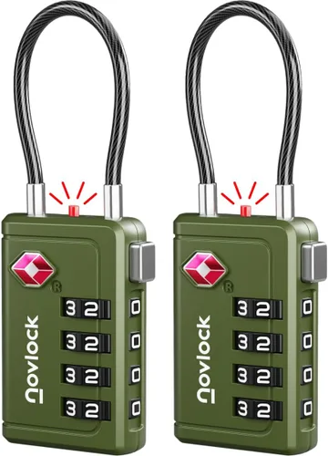 Vista 18 de Cerradura de equipaje aprobada por la TSA Indicador de inspección, combinación de 4 dígitos, aleación de zinc duradera para maletas, mochilas