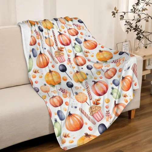 Vista 16 de Manta de Halloween para bebé, diseño de calabaza, fantasma, telaraña, súper suave, manta acogedora para recién nacido, manta de recepción para bebé
