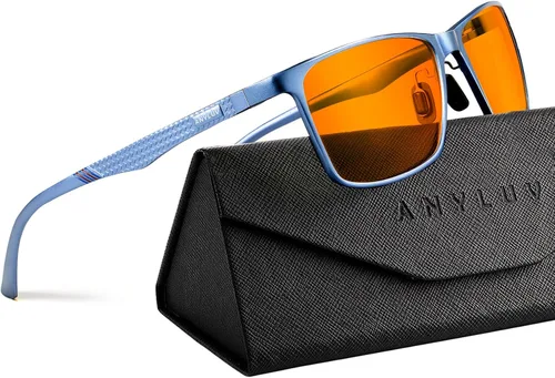 Vista 12 de ANYLUV Blue Light Glasses Men, Relieve Eyestrain and Eye Protection, Al-Mg Metal Computer Blue Light Blocking Glasses
