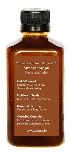 Vista 2 de Daana Aceite de mostaza: certificado USDA orgánico, extra virgen, prensado en frío (12 oz)