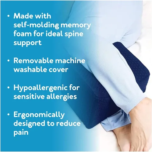 Vista 6 de Almohada ortopédica de rodilla para personas que duermen de lado, almohada ergonómica de espuma viscoelástica para el dolor de espalda