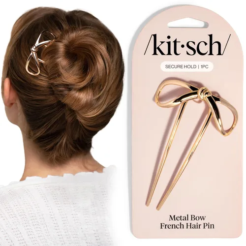 Vista 13 de Kitsch Horquilla francesa para mujer, accesorios para el cabello dorado con Concha de almeja
