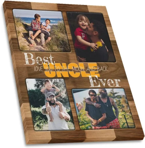 Vista 31 de SHIYEL - Impresiones personalizadas en lienzo con foto, regalos de cumpleaños personalizables para tía de sobrina o sobrino, crea un lienzo de pared