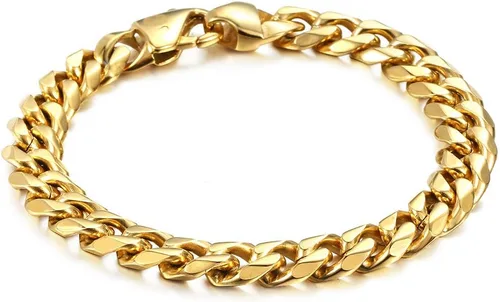 Vista 5 de Trendsmax Pulsera de cadena de eslabones cubanos de acero inoxidable 316L de 0.433in0.591in, para hombre, regalos para hombres y niños, 8, 9, 10
