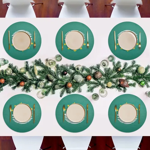 Vista 27 de Aruba Flag Round Table Placemats 15 Inch, Seasonal Table Mats Modern Place Mats for Dining, Kitchen, Parties, Camping