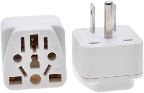 Vista 3 de Toptekits - Paquete de 2 adaptadores universales de enchufe de viaje, tipo B de EE. UU., convertidor de enchufe internacional a Estados Unidos Blanco