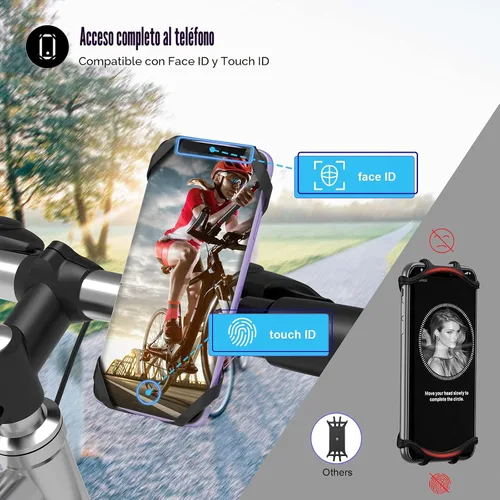 Vista 3 de Soporte Desmontable para Teléfono de Bicicleta, Soporte Universal para Teléfono Celular de Bicicleta y Motocicleta, Soporte para Teléfono