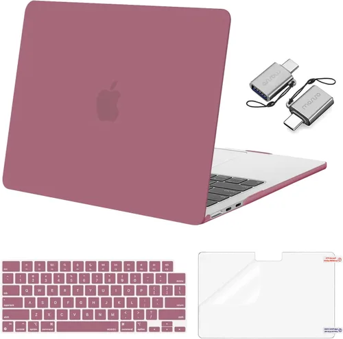 Vista 40 de Mosiso Funda para MacBook Air de 13 y 13.6 pulgadas, 2024, 2023 y 2022, M3 A3113, M2 A2681, Touch ID, carcasa rígida, cubierta de teclado, protector