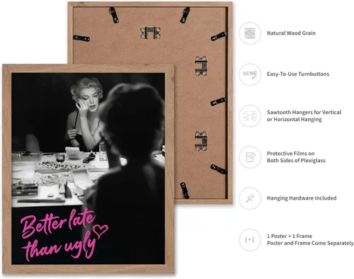 Vista 2 de Poster Master Mejor Tarde Que Feo - Póster de Marilyn - Arte Moderno y Pop - Regalo Moderno para Hombres, Mujeres y Fashionista - Decoración