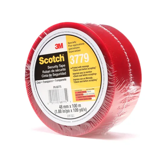 Vista 6 de 3 M Scotch Cinta para sellar cajas con mensaje impreso, Transparente, 1