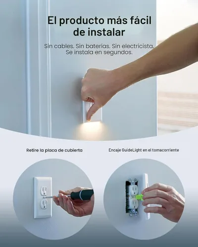 Vista 3 de SnapPower Paquete de 2 luces guía [para tomas dúplex] – Sustituye a la luz nocturna enchufable – Placa de pared de receptáculo eléctrico con luces