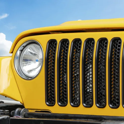 Vista 7 de JeCar para Jeep TJ Grill Inserts, Insertos de rejilla de malla para Jeep Wrangler TJ 1997-2006 (negro)