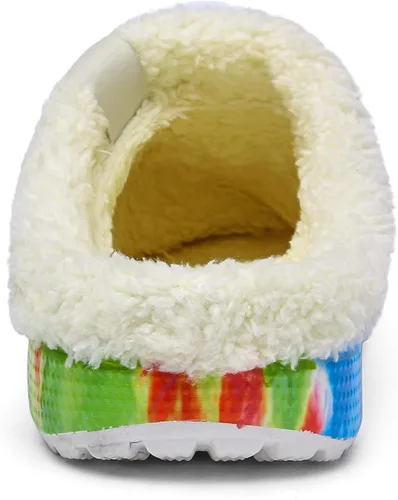 Vista 5 de SMajong Zuecos con forro de piel para hombre, impermeables, zapatos de jardín, para invierno, cálidos, de felpa, para el hogar, para interiores