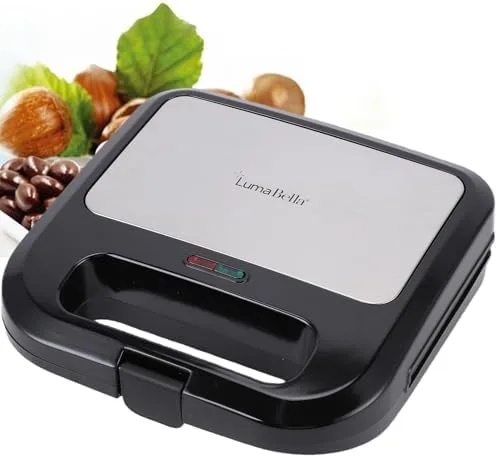Vista 5 de Oreshki Nuts - Máquina para hacer galletas de nuez, 12 sartén, enchufe de EE. UU., 110 V, 750 W, calefacción de doble cara, compacta, antiadherente