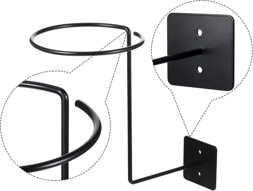 Vista 4 de Frienda Accesorios de motocicleta montados en la pared, soportes negros para casco de metal, multifuncionales, con tubos de esponja y tornillos