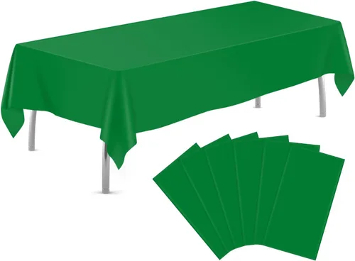 Vista 16 de tujol Paquete de 6 manteles de plástico de 84 pulgadas, manteles redondos desechables, manteles de plástico para fiestas