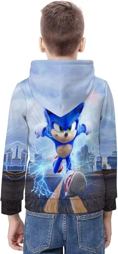 Vista 2 de MULARE Linda sudadera con capucha para niños con estampado 3D, sudadera deportiva para niños y niñas