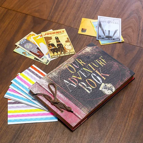 Vista 5 de Álbum de fotos de aniversario, álbum de fotos de boda de 11.6 x 7.5 pulgadas, 80 páginas, incluye 5 postales y 5 esquinas autoadhesivas multicolor