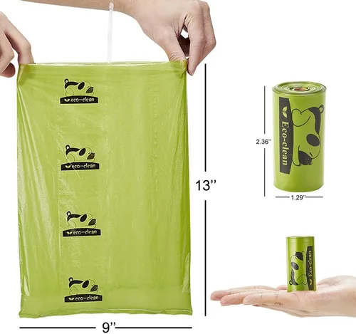 Vista 3 de ECO-CLEAN Bolsas de excremento biodegradables, 16 rollos/240 bolsas