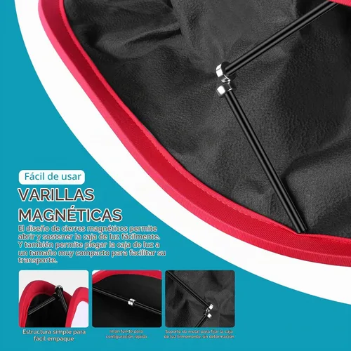 Vista 4 de NEEWER Foldable Softbox Light Box with Strap Clip, Grill and Carry Bag