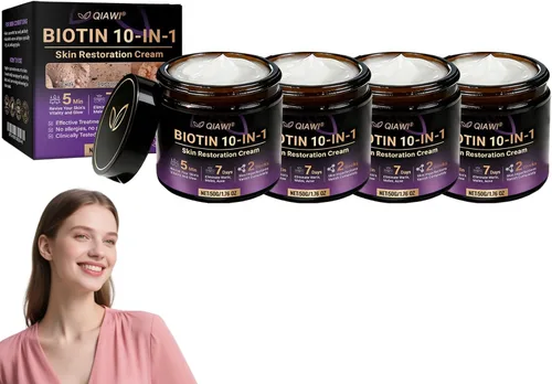 Vista 10 de Qiawi Biotin - Crema restauradora de piel 10 en 1, nueva crema profesional de tratamiento de la piel, crema para la piel con ingredientes naturales