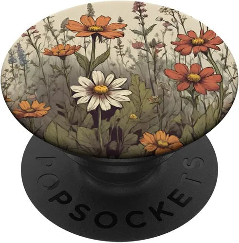 Vista 6 de Bonito diseño botánico de flores silvestres con patrón vintage PopSockets MagSafe PopGrip para iPhone