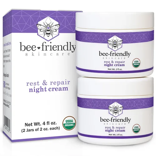 Vista 8 de La mejor crema de noche 100% todo natural y 80 % crema de noche orgánica por BeeFriendly, anti arrugas, anti envejecimiento, profundo hidratante