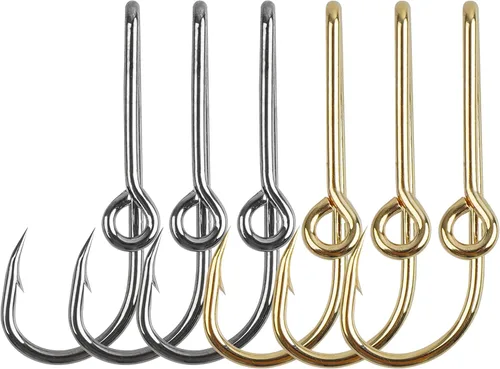 Vista 9 de Fishing Hook Hat Pins & Clips - 12PCS Gold/Black Fish Hook Hat Tie Clips for Outdoor