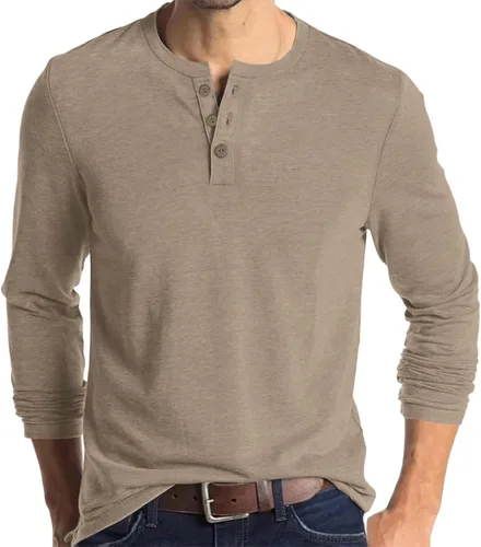 Vista 7 de Men's Casual Shirt, Button Down Long Sleeve Solid Dress Shirt Beach Vacation Shirts