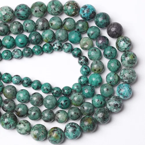 Vista 3 de 60 cuentas sueltas de piedra natural de turquesa africana de 0.236 pulgadas (6 mm) para hacer joyas, pulseras de bricolaje