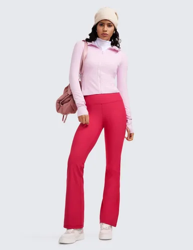 Vista 3 de CRZ YOGA Leggings acampanados con forro polar para mujer, pantalones de yoga de 31 pulgadas, con corte de bota, control de abdomen, térmicos