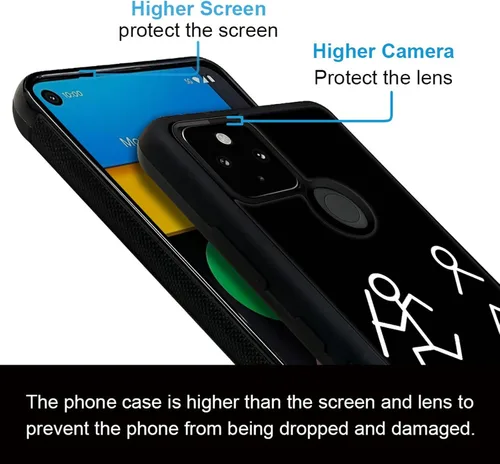Vista 5 de CARLOCA Funda de acrílico duro compatible con Google Pixel 5, con texto en inglés "I Got Your Back", diseño gráfico de identidad, a prueba