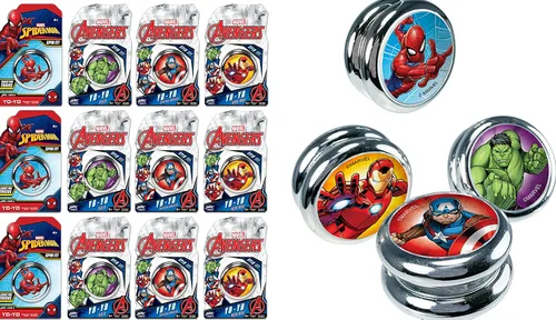 Vista 9 de JA-RU Marvel Toys YoYo Toy (1 unidad de estilo surtido) Superhéroes Spiderman, Hulk, Capitán América y Ironman para niños, Yoyo para principiantes