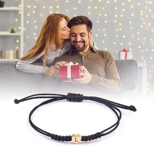 Vista 15 de Pulseras con iniciales para adolescentes y niños, pulsera de letra N con dije de inicial, pulseras hechas a mano para el día de San Valentín, Día