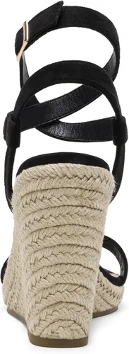Vista 3 de DREAM PAIRS Alpargatas de punta abierta para mujer, sandalias elegantes de plataforma con hebilla y correa al tobillo