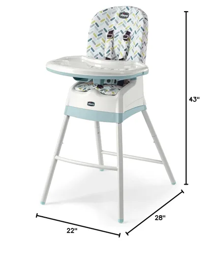 Vista 8 de Chicco Stack 1-2-3 Silla alta convertible multiusos para bebés y niños pequeños, arnés de 5 puntos y 3 posiciones reclinable, fácil de limpiar