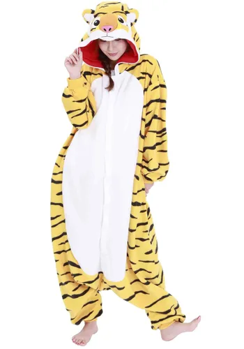 Vista 10 de Pijama Kigurumi de Tigre para Adulto Multicolor