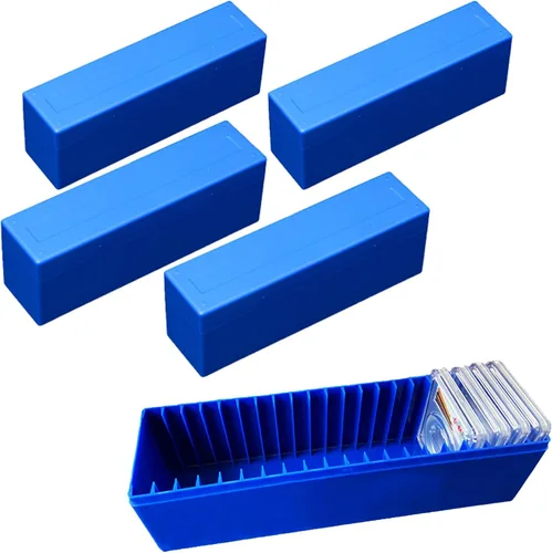 Vista 7 de MUDOR Caja de almacenamiento de losa para monedas PCGS, NGC, soporte para monedas de 20 losas, azul caja de losa de monedas graduada