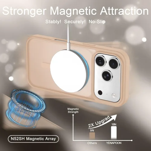 Vista 371 de Funda para Google Pixel 10 Pro XL, cubierta magnética mate, color negro Fit for MagSafe, Screen Protector included, Shockproof Military Grade