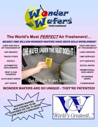 Vista 4 de Wonder Wafers ambientadores de aire 25 unidades. Envueltos individualmente, fragancia de polvo de bebé