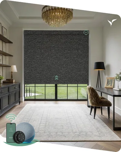 Vista 18 de Yoolax Persianas motorizadas con control remoto, persianas inteligentes opacas con control remoto, cortinas eléctricas compatibles con Alexa