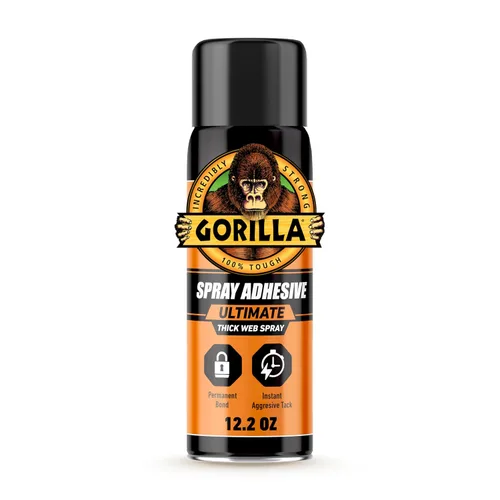 Vista 9 de Gorilla Adhesivo en aerosol resistente, pegamento transparente, 14 onzas (paquete de 1), multiusos con boquilla cómoda para interiores o exteriores