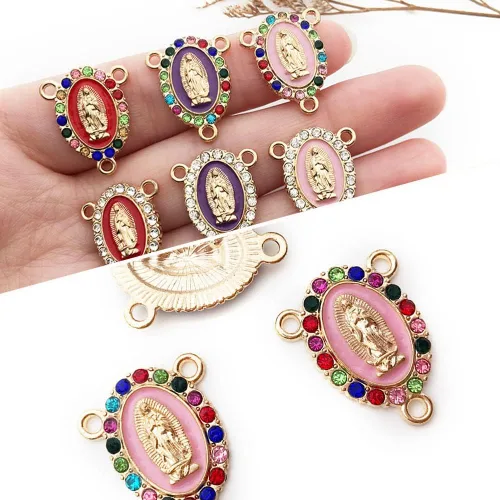 Vista 4 de 8 dijes de flamenco, colgantes de esmalte de flamenco de pájaros tropicales de aleación rosa y roja, mini flamenco para hacer joyas, pulseras