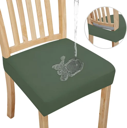 Vista 13 de Easy-Going Fundas de asiento 100% impermeables para sillas de comedor, juego de 2, fundas elásticas para asientos de silla, protector deslizable